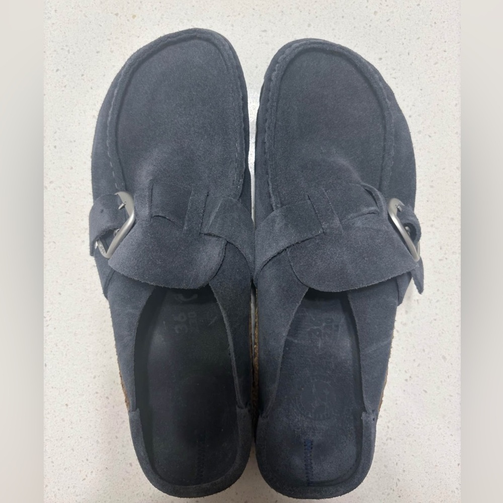 Birkenstock Grayish Blue Flats Versatile Comfort